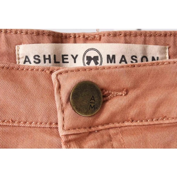 🍍 ASHLEY MASON Salmon Pink Stretch Skinny Jeans - Picture 4 of 6